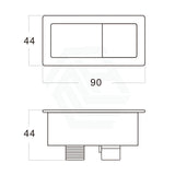 Brushed Nickel Square Dual Flush Toilet Water Tank Press Button For Cistern Lid Hole