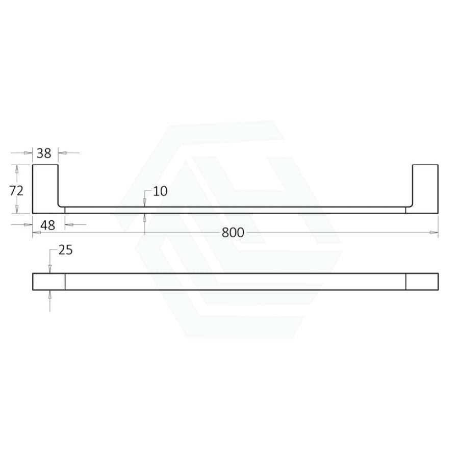 Ceram 600/800Mm Brushed Nickel Single Towel Rail Brass & Zinc Alloy 800Mm Rails