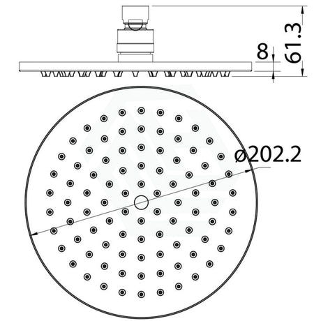 N#1(Nickel) Cora 200Mm Round Brass Brushed Nickel Shower Head Heads