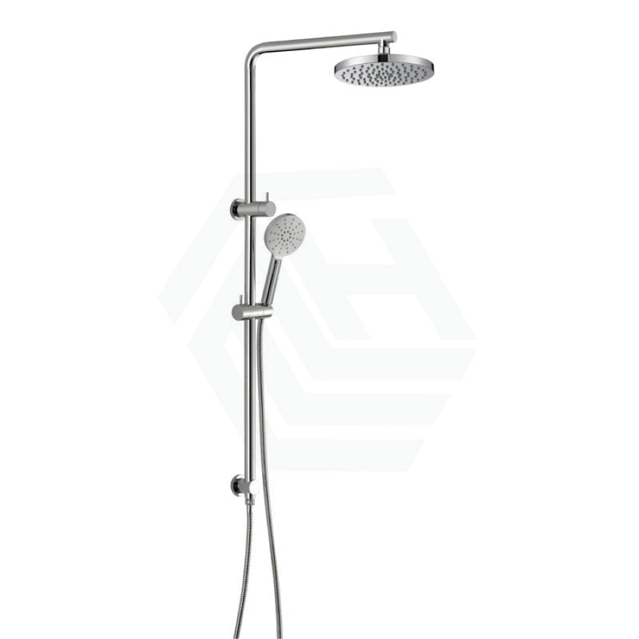 N#1(Nickel) Cora Multi-Function Twin Shower Set In Round Brushed Nickel Surface Showers