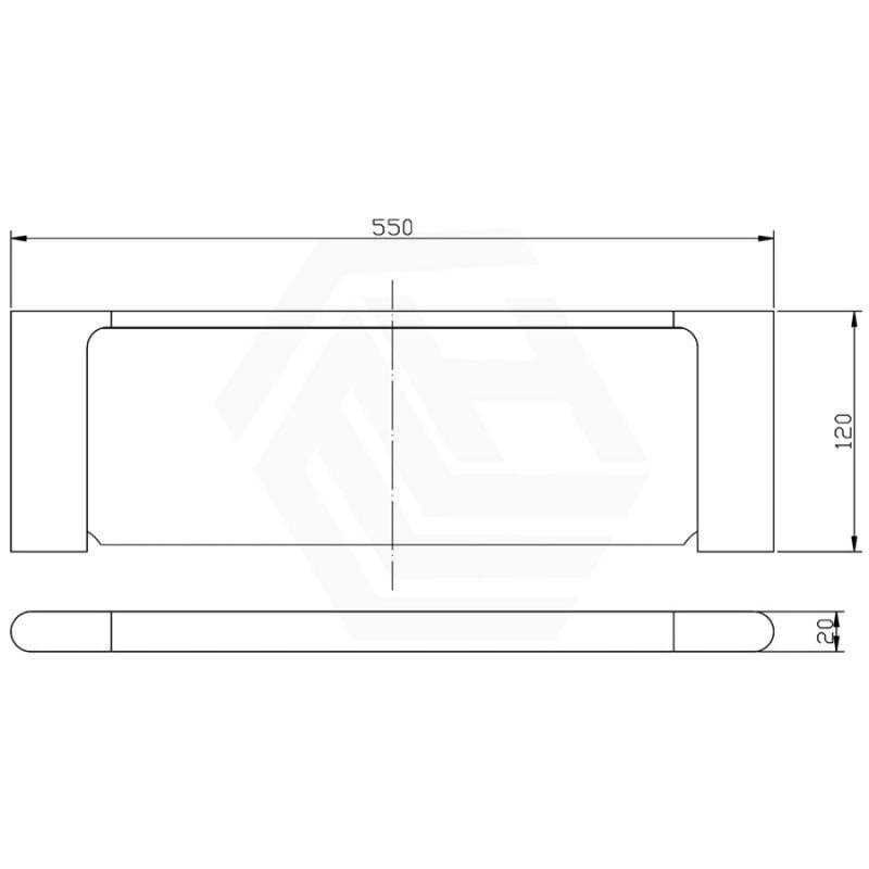 Round Rectangle Metal Shelf Chrome Back To Wall Bathroom Shelves