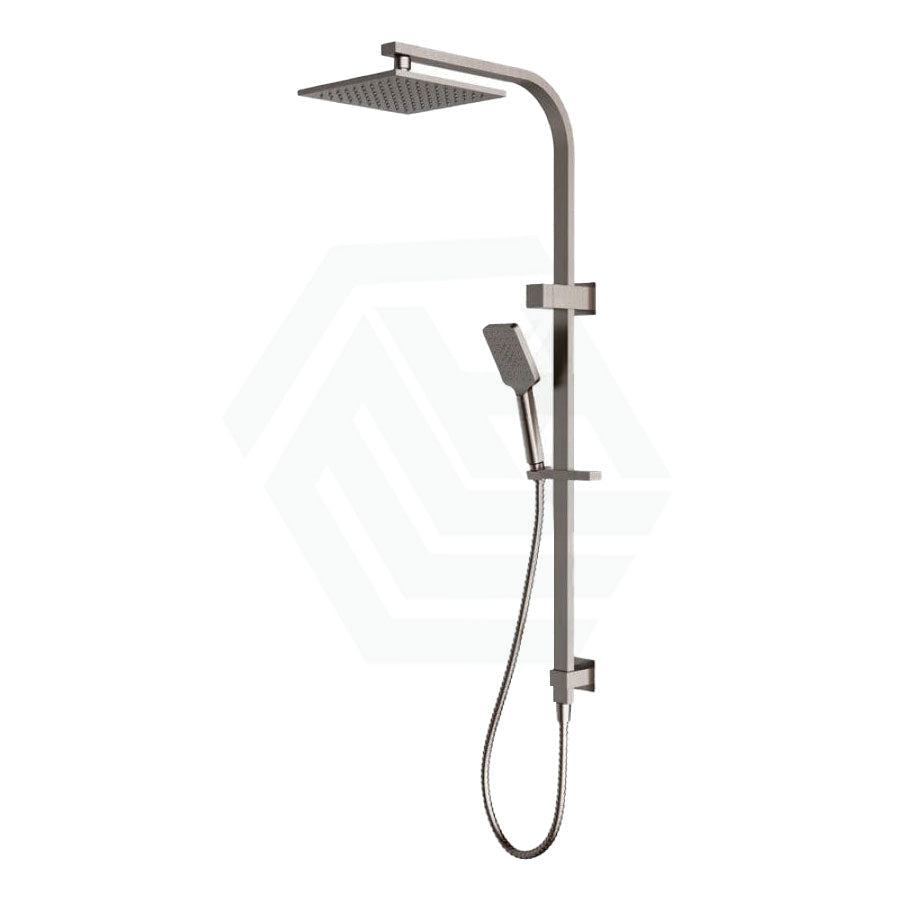 N#1(Nickel) Eden Square Multi-Function Twin Shower Set In Brushed Nickel Surface Showers