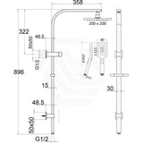 N#1(Nickel) Eden Square Multi-Function Twin Shower Set In Brushed Nickel Surface Showers