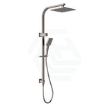 N#1(Nickel) Eden Square Multi-Function Twin Shower Set In Brushed Nickel Surface Showers