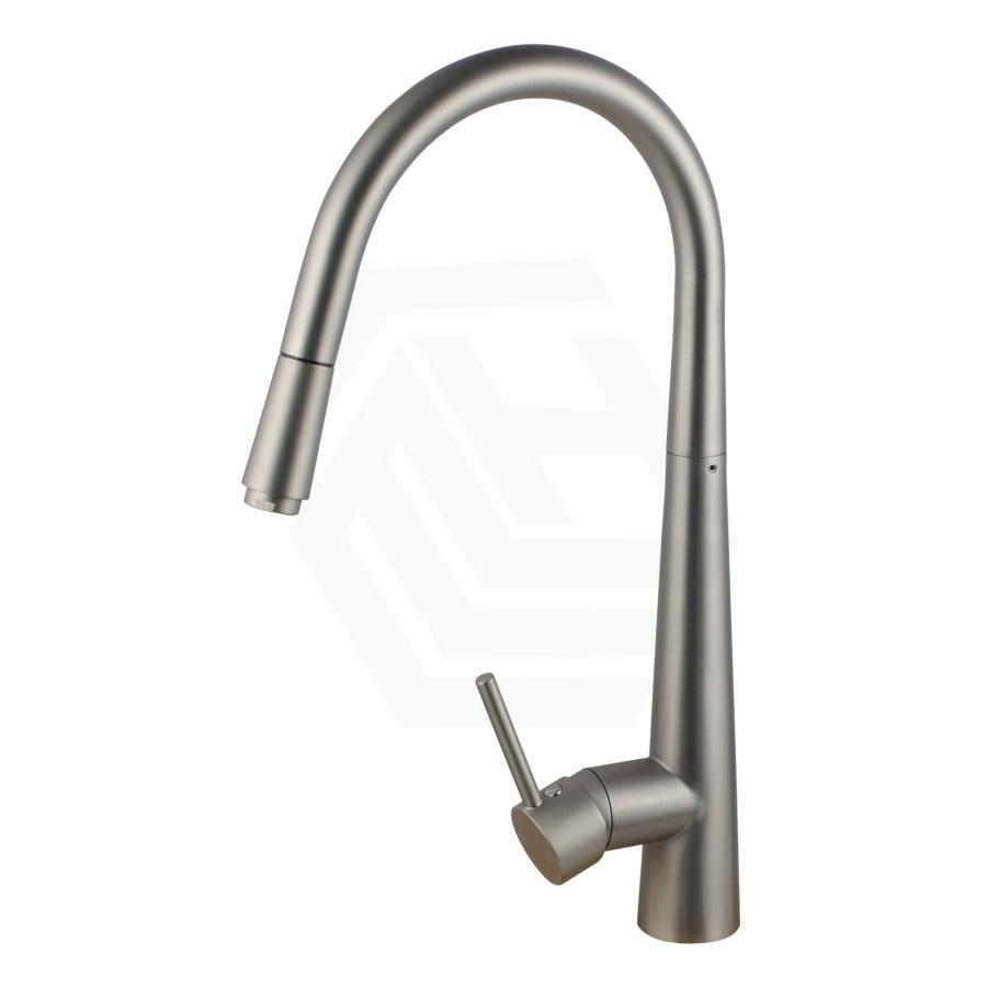 Euro Brushed Nickel Solid Brass Round Mixer Tap With 360 Swivel And Pull Out For Kitchen Kitchen