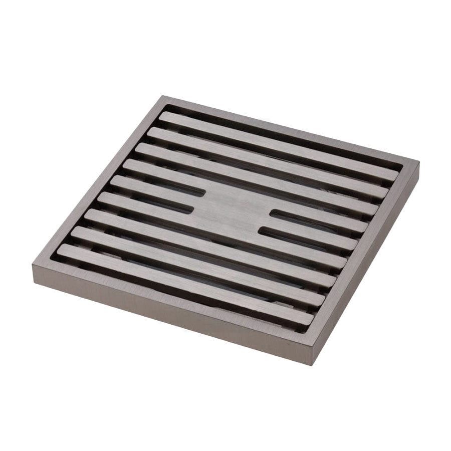 N#1(Nickel) Fienza Square Slim Grate Floor Waste 88Mm Outlet Brushed Nickel Wastes