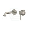 N#1(Nickel) Fienza Axle 160/200Mm Brushed Nickel Wall Basin Bath Mixer Set Small Round Plates