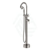 N#1(Nickel) Fienza Eleanor Floor Mixer & Shower Brushed Nickel / Ceramic Round Mounted Bath Mixers