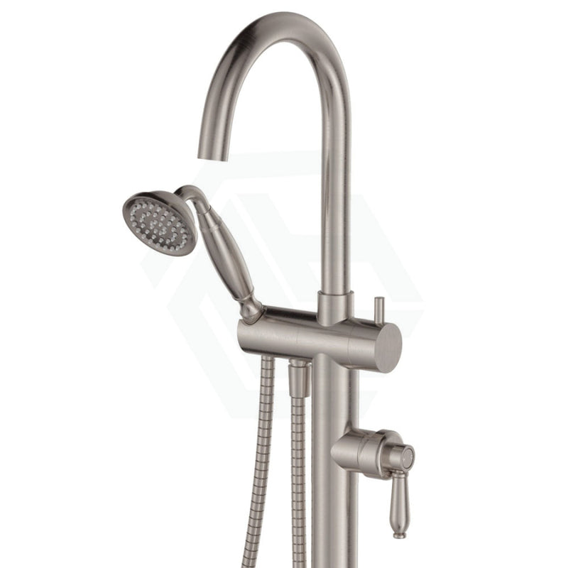 Fienza Eleanor Floor Mixer & Shower Brushed Nickel /