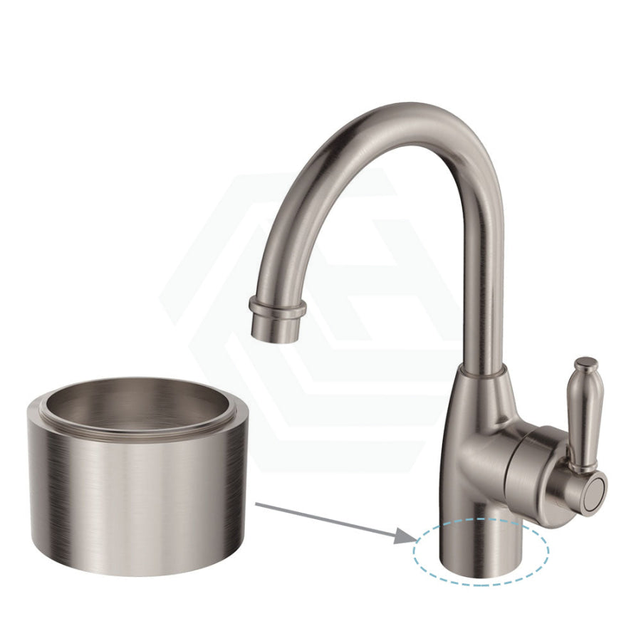 N#1(Nickel) Fienza Eleanor Gooseneck Basin Mixer Brushed Nickel / Short Mixers