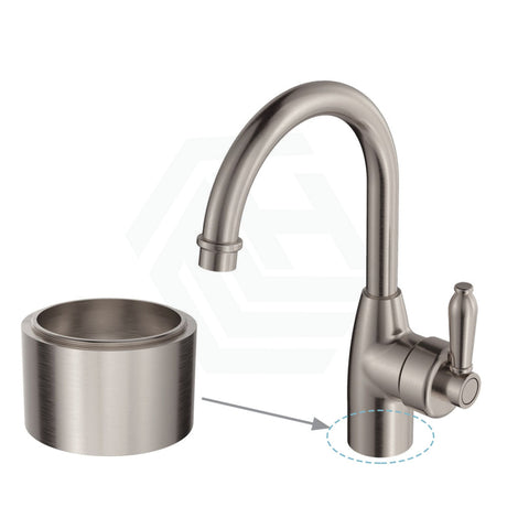 N#1(Nickel) Fienza Eleanor Gooseneck Basin Mixer Brushed Nickel / Short Mixers