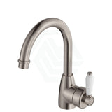 N#1(Nickel) Fienza Eleanor Gooseneck Basin Mixer Brushed Nickel/Multi-Colour None / White Ceramic