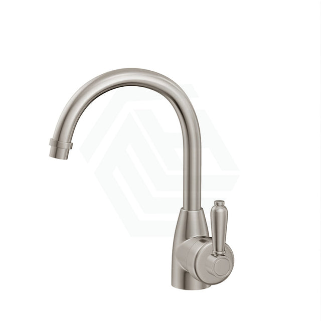 N#1(Nickel) Fienza Eleanor Gooseneck Basin Mixer Brushed Nickel/Multi-Colour Nickel Short Mixers