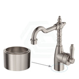 N#1(Nickel) Fienza Eleanor Shepherds Crook Basin Mixer Brushed Nickel / Short Mixers