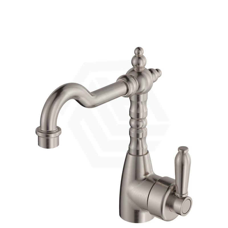 Eleanor Shepherds Crook Basin Mixer Brushed Nickel