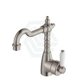 N#1(Nickel) Fienza Eleanor Shepherds Crook Basin Mixer Brushed Nickel / Short Mixers