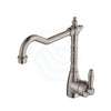 N#1(Nickel) Fienza Eleanor Shepherds Crook Sink Mixer Brushed Nickel / Swivel Mixers