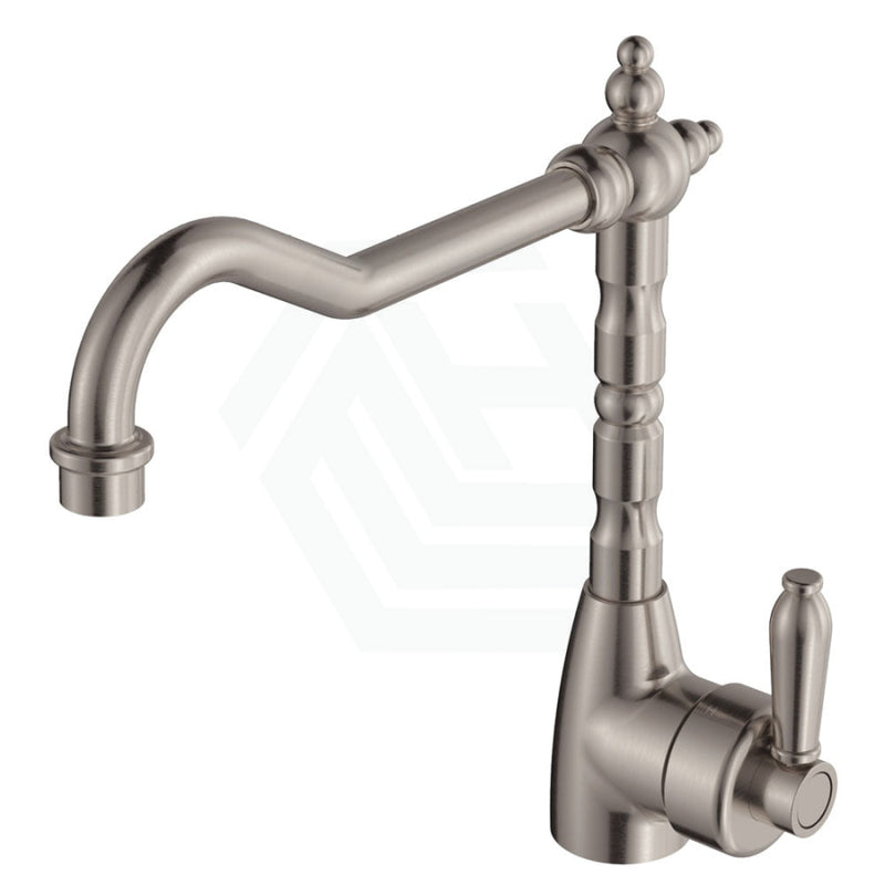 Eleanor Shepherds Crook Sink Mixer Brushed Nickel