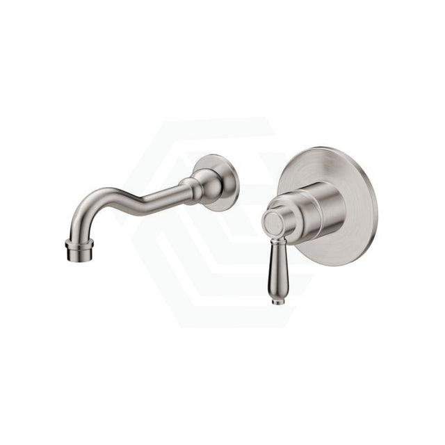 N#1(Nickel) Fienza Eleanor Wall Basin/Bath Mixer Set Brushed Nickel / Bath/Basin Tap Sets