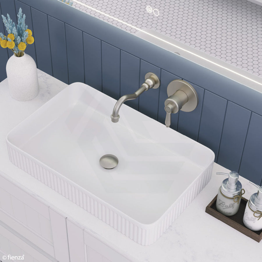 Fienza Eleanor Wall Basin/Bath Mixer Set Brushed Nickel /