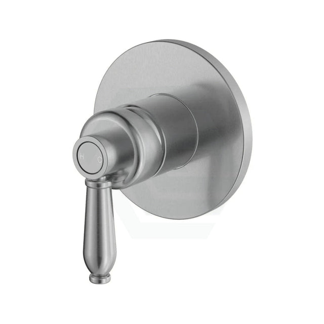 N#1(Nickel) Fienza Eleanor Wall Mixer Brushed Nickel/White Ceramic Handle Nickel Mixers