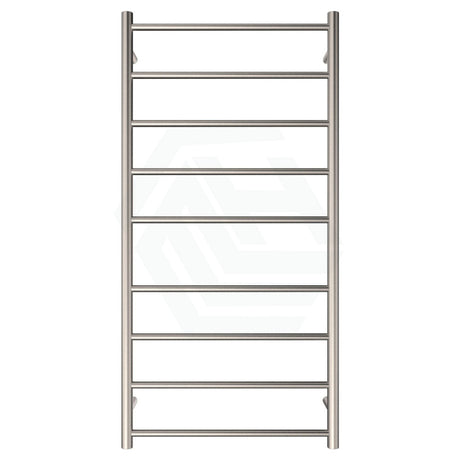 N#1(Nickel) Fienza Isabella Brushed Nickel Heated Towel Rail 600 X 1200Mm 9 Bars Rails