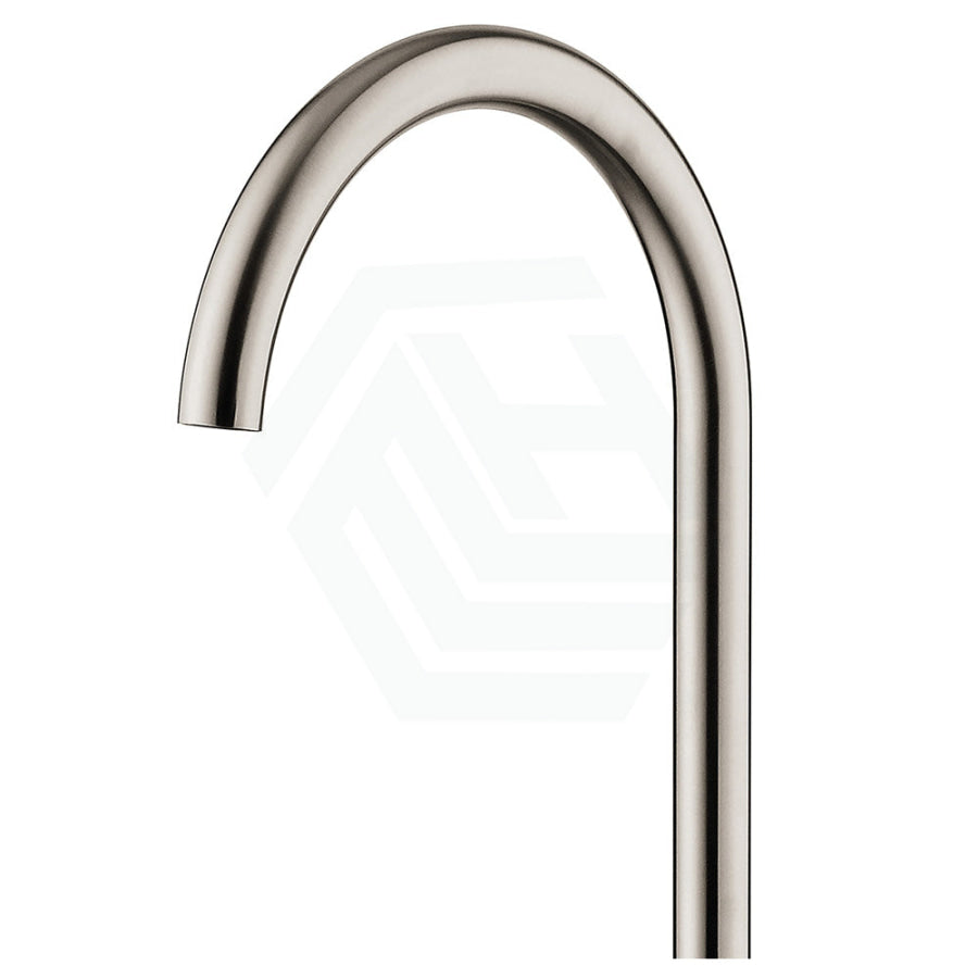 N#1(Nickel) Fienza Kaya Brushed Nickel Floor Mounted Bath Outlet Round Mixers