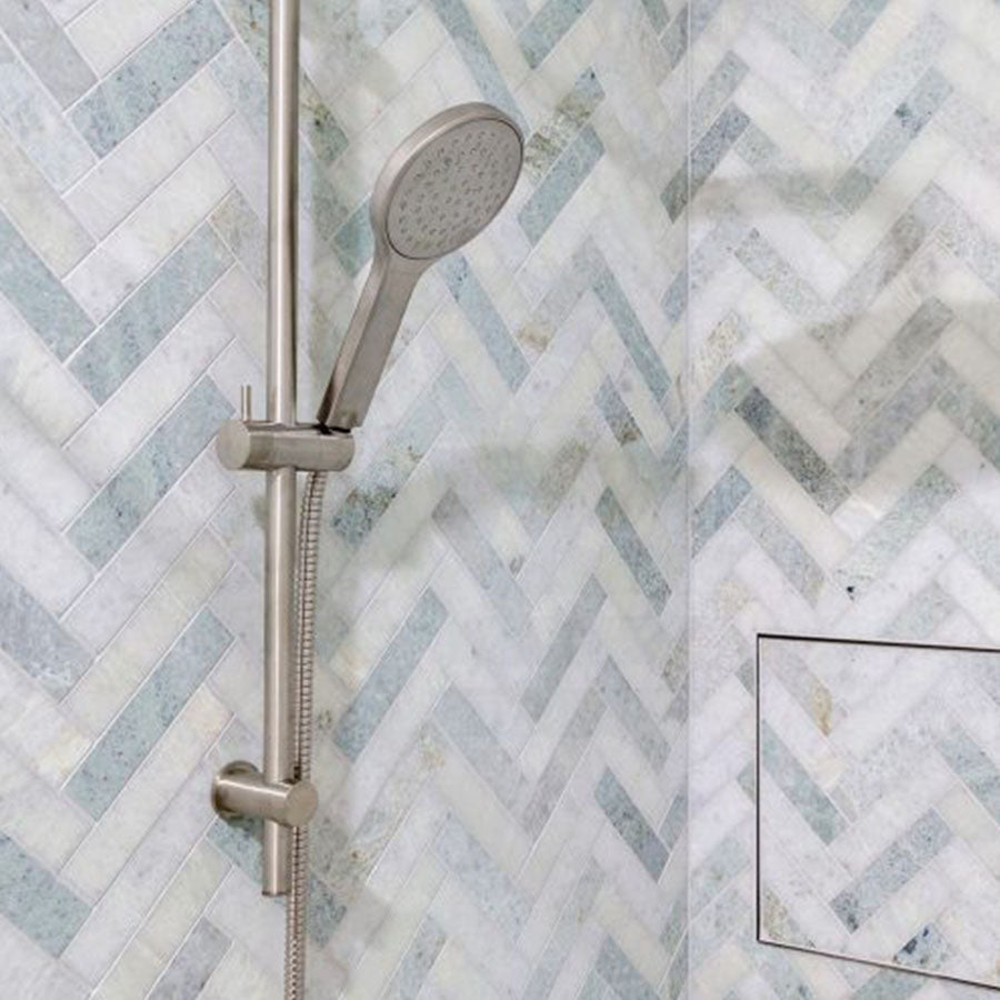 N#1(Nickel) Fienza Kaya Brushed Nickel Shower Rail With Handheld