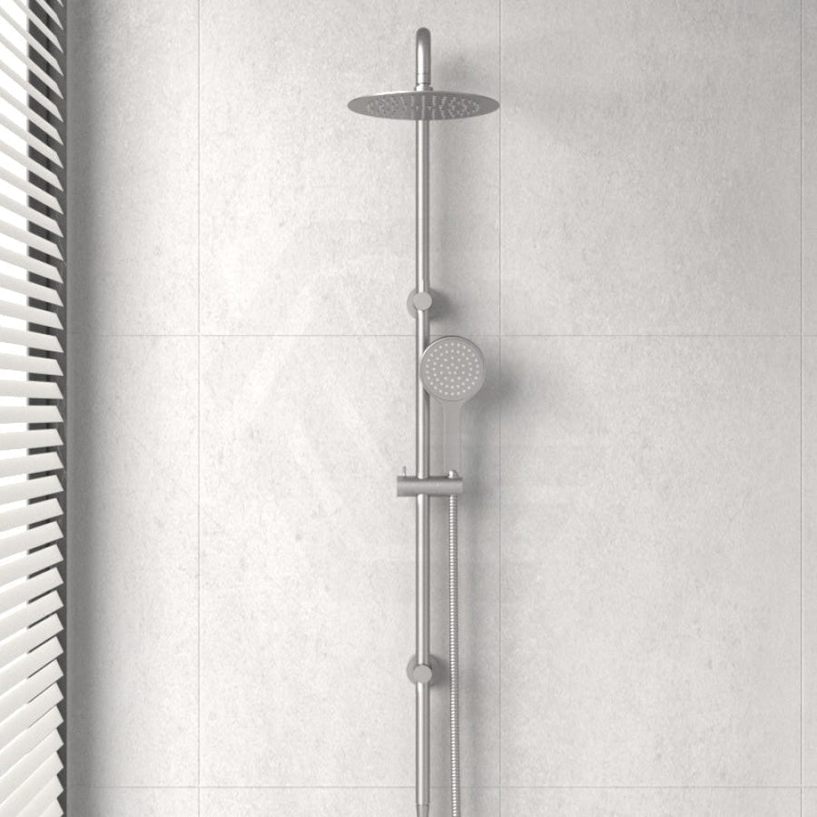 N#1(Nickel) Fienza Kaya Brushed Nickel Twin Shower Top Water Inlet Showers