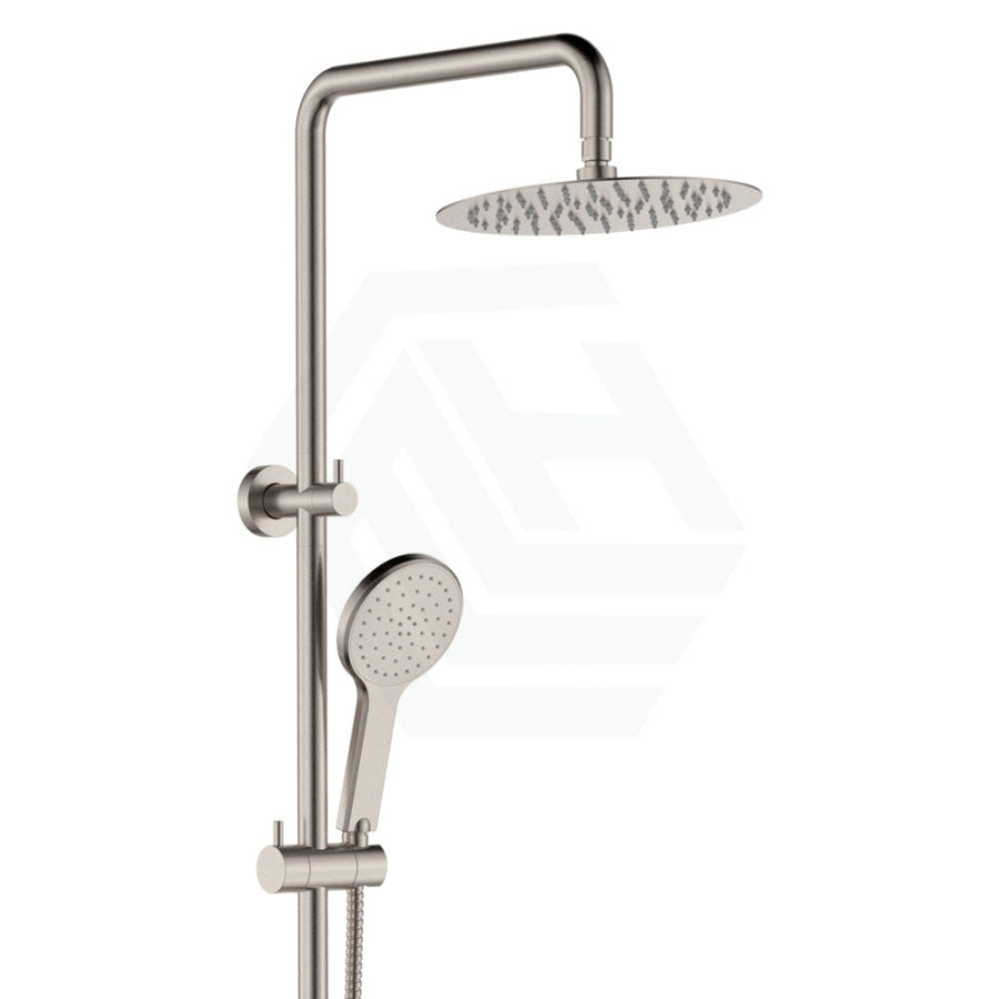 N#1(Nickel) Fienza Kaya Brushed Nickel Twin Shower Top Water Inlet Showers