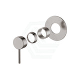 N#1(Nickel) Fienza Kaya Brushed Nickel Wall Mixer Dress Kit Only Large Round Plate Tap Accessories