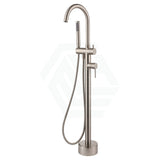 N#1(Nickel) Fienza Kaya Floor Mounted Bath Mixer With Hand Shower Brushed Nickel Round Mixers