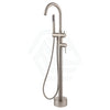 N#1(Nickel) Fienza Kaya Floor Mounted Bath Mixer With Hand Shower Brushed Nickel Round Mixers