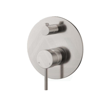 N#1(Nickel) Fienza Kaya Wall Diverter Mixer Large Round Plate Multi-Colour Brushed Nickel Mixers