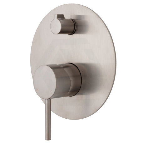 N#1(Nickel) Fienza Kaya Wall Diverter Mixer Large Round Plate Multi-Colour Brushed Nickel Mixers