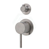 N#1(Nickel) Fienza Kaya Wall Diverter Mixer Small Round Plates Multi-Colour Brushed Nickel Mixers