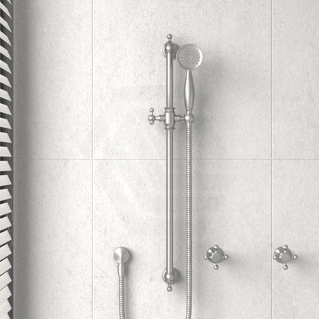 N#1(Nickel) Fienza Lillian Brushed Nickel Rail Shower Set Bottom Water Inlet Sets