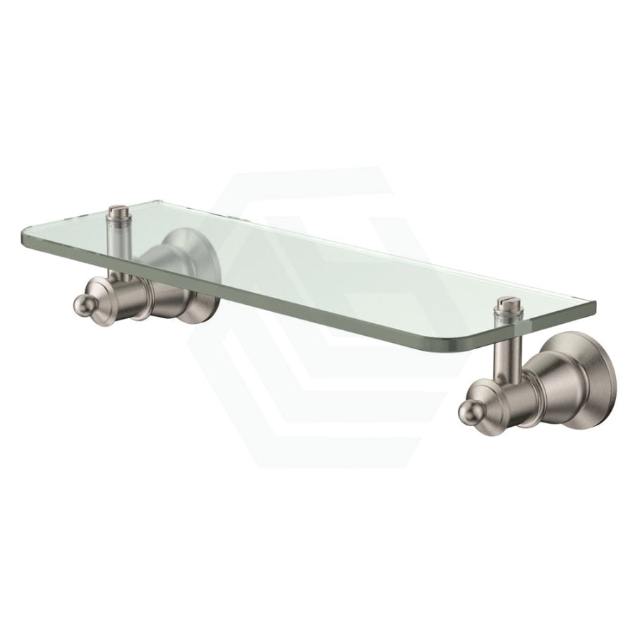 Fienza Lillian Glass Shelf Brushed Nickel