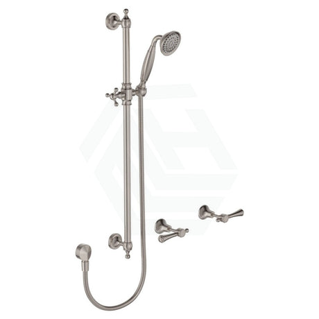 N#1(Nickel) Fienza Lillian Lever Rail Shower Set Brushed Nickel Sets