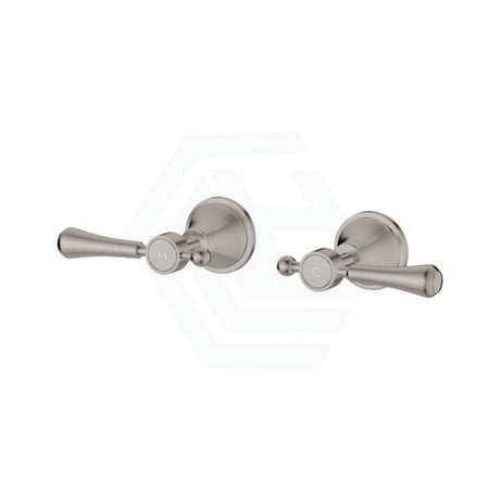 N#1(Nickel) Fienza Lillian Lever Wall Top Assemblies Brushed Nickel/Ceramic White Handle