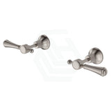 N#1(Nickel) Fienza Lillian Lever Wall Top Assemblies Brushed Nickel/Ceramic White Handle Nickel