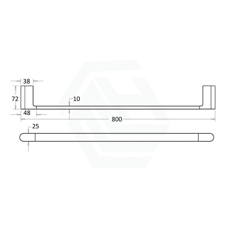 N#1(Nickel) Flores 600/800Mm Single Towel Rail Brushed Nickel Rails