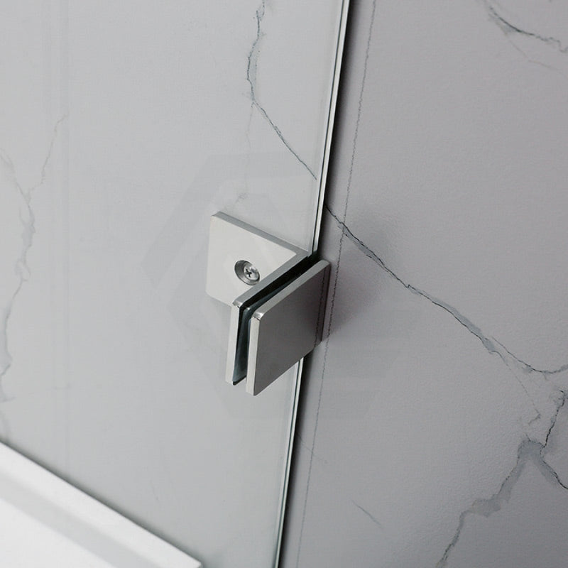 From 300 To 1200X2000Mm Frameless Walk In Shower Screen Single Fixed Panel Brushed Nickel Brackets