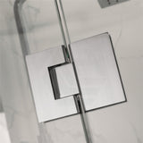 From 800Mm To 1200Mm Square Shower Screen Pivot Door With Return Panel Brushed Nickel Frameless 10Mm