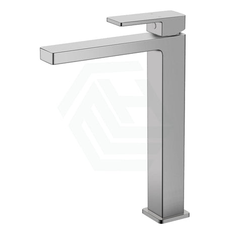 N#1(Nickel) Ikon Ceram Solid Brass Brushed Nickel Handle Tall Basin Mixer Tap For Vanity And Sink