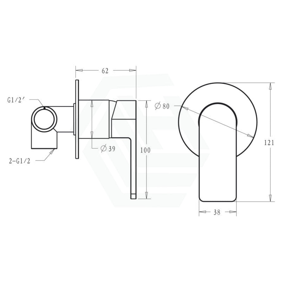 N#1(Nickel) Ikon Flores Brass Brushed Nickel Shower/Bath Wall Mixer Mixers