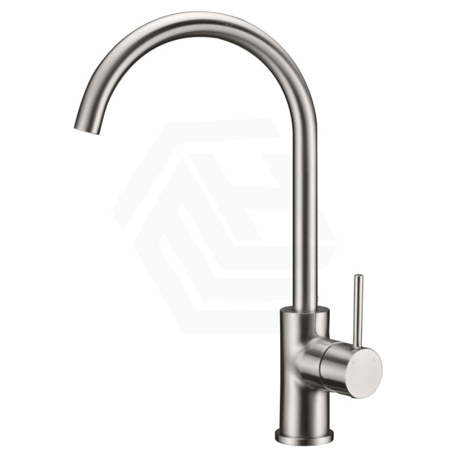 N#1(Nickel) Ikon Hali 360 Swivel Brushed Nickel Solid Brass Kitchen Sink Mixer Tap Pin Lever Mixers