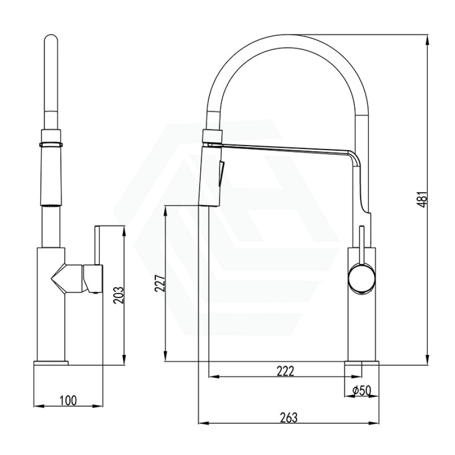 N#1(Nickel) Ikon Hali Round Brushed Nickel Solid Brass Kitchen Sink Mixer 360 Swivel Pull Down