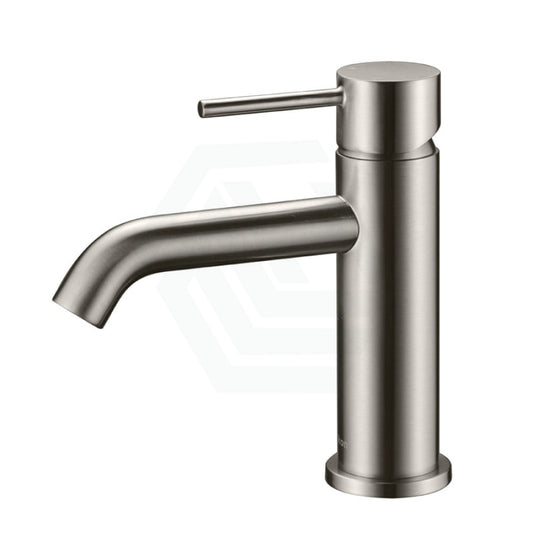 N#1(Nickel) Ikon Hali Solid Brass Brushed Nickel Basin Mixer Tap For Vanity And Sink Short Mixers