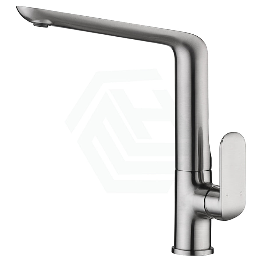 N#1(Nickel) Ikon Kara Solid Brass Brushed Nickel Kitchen Sink Mixer Tap 360 Swivel Spout Mixers